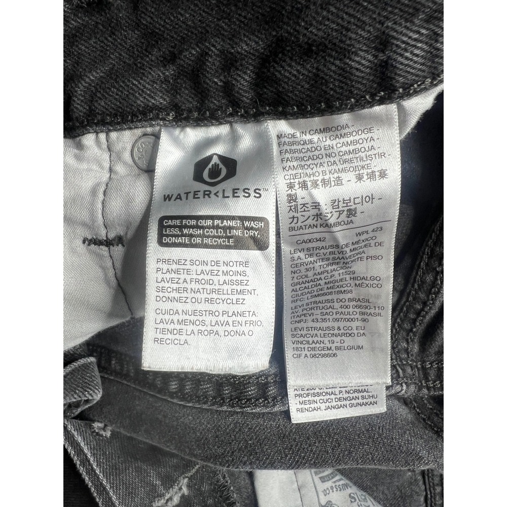 Levis Premium 501 Original Cutoff Shorts Womens 26 Black Distressed High Rise - Picture 7 of 15